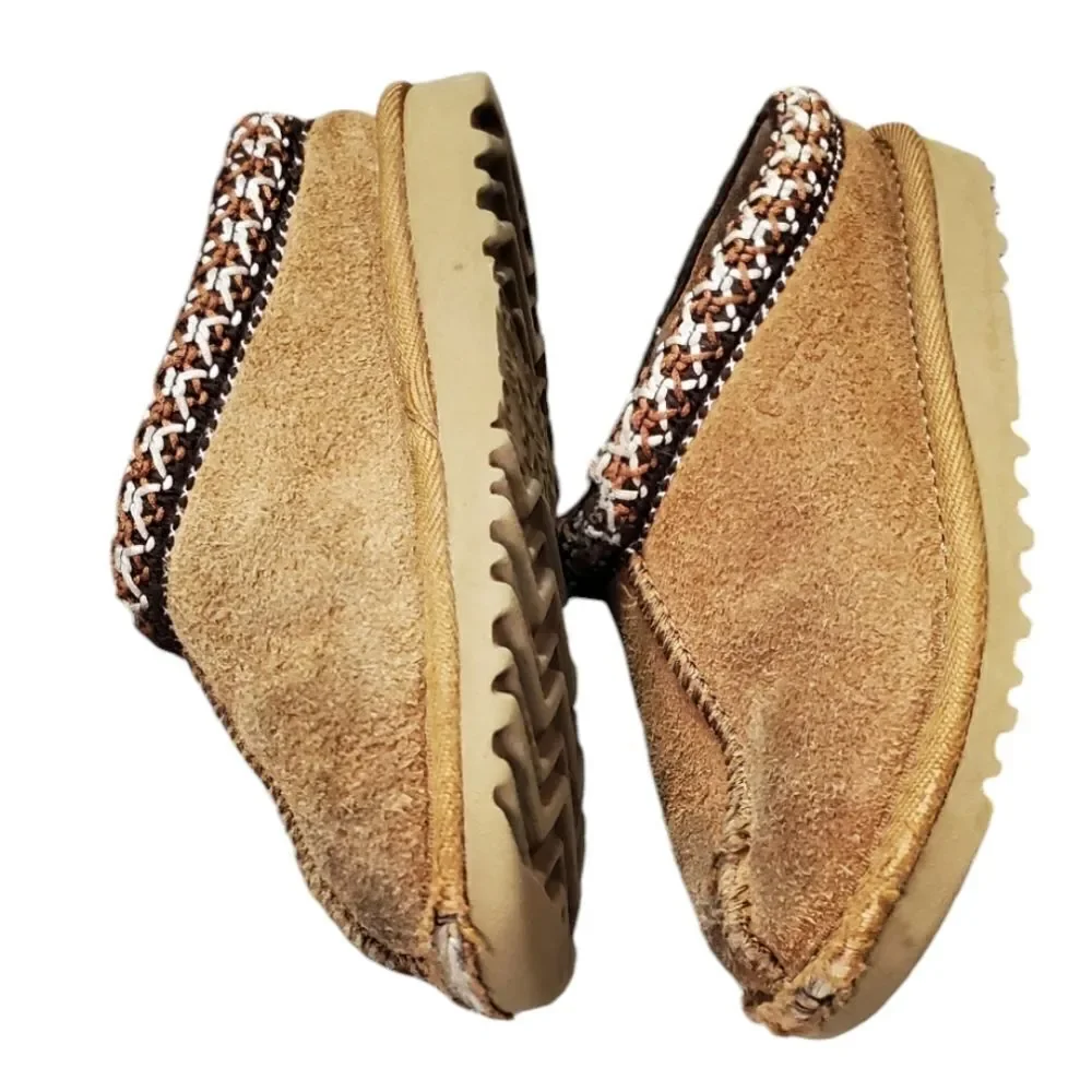 Ugg Brown Suede Slippers With Scherling Lining